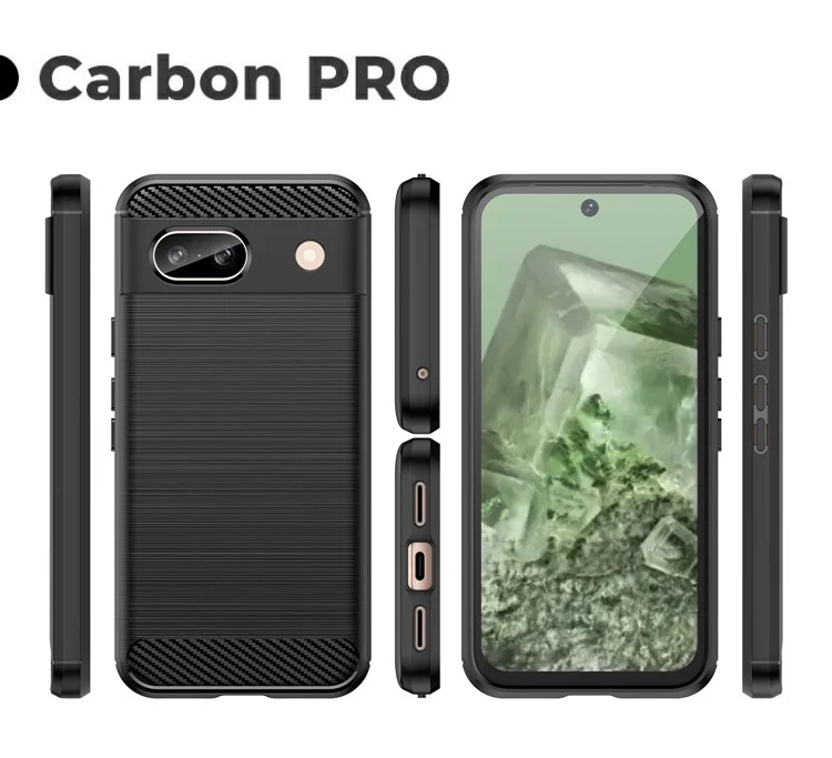 Pokrowiec Etui Carbon Pro czarne Google Pixel 8a