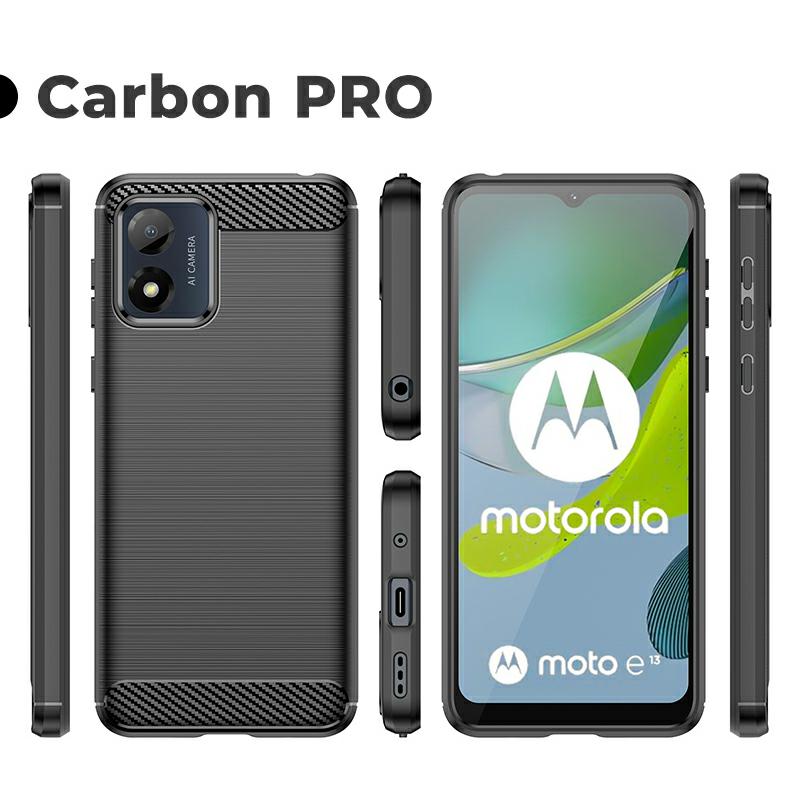 Pokrowiec Etui Carbon Pro czarne MOTOROLA Moto E13