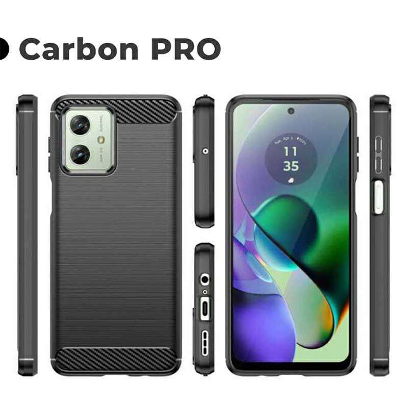 Pokrowiec Etui Carbon Pro czarne MOTOROLA Moto G04