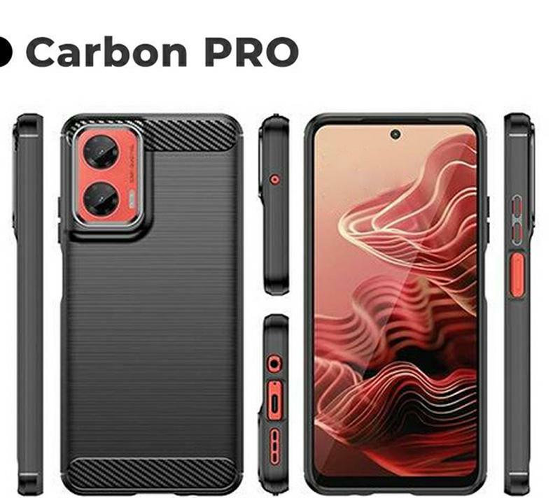 Pokrowiec Etui Carbon Pro czarne MOTOROLA Moto G05