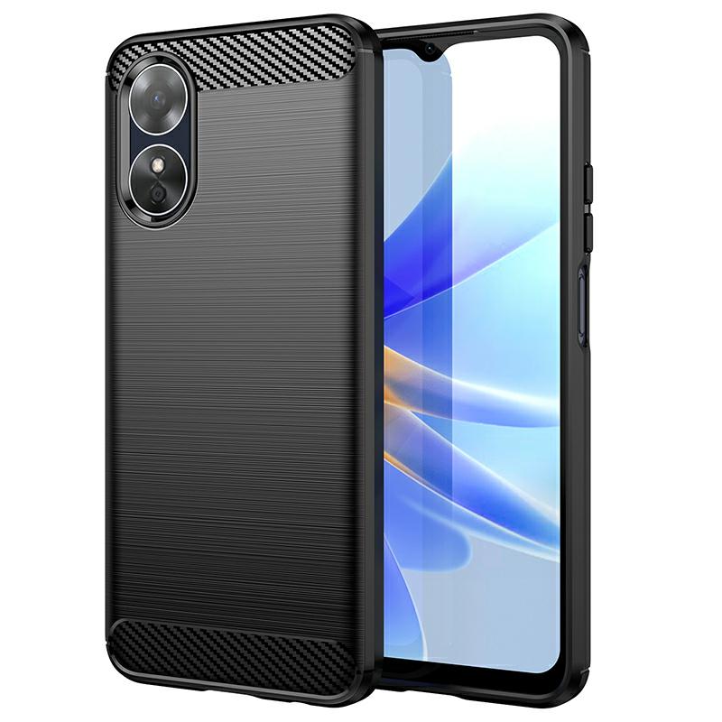 Pokrowiec Etui Carbon Pro czarne Oppo A17 Pokrowiec Etui Carbon Pro czarne Oppo A17