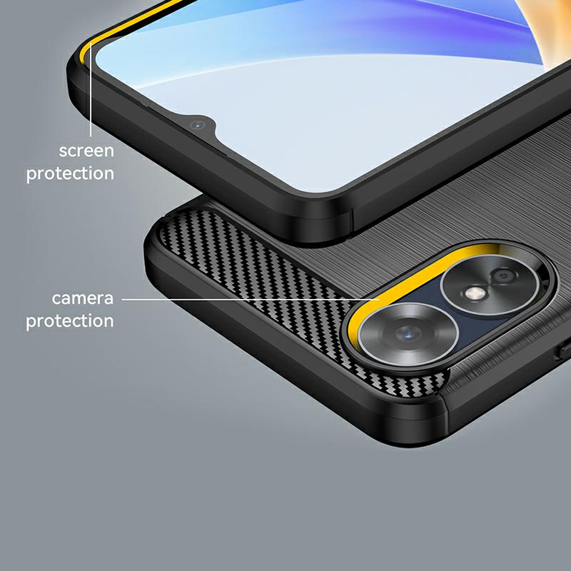 Pokrowiec Etui Carbon Pro czarne Oppo A17 / 3 Pokrowiec Etui Carbon Pro czarne Oppo A17 / 3