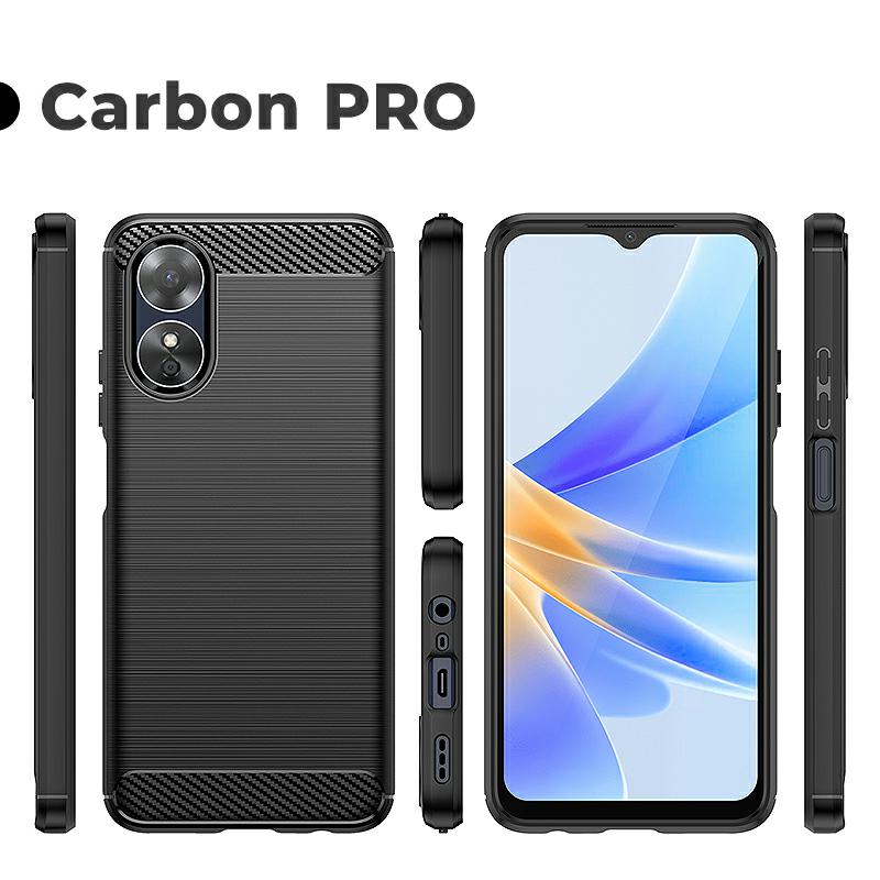 Pokrowiec Etui Carbon Pro czarne Oppo A17 / 4 Pokrowiec Etui Carbon Pro czarne Oppo A17 / 4