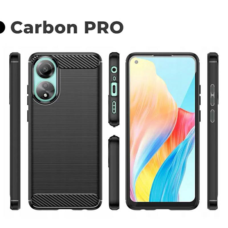 Pokrowiec Etui Carbon Pro czarne Oppo A18