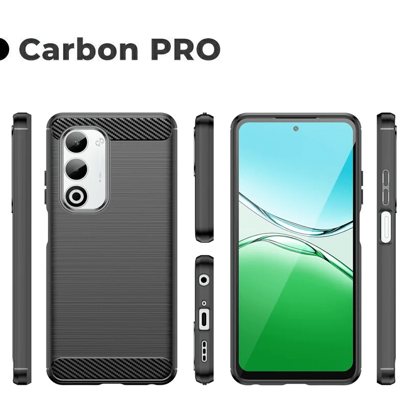 Pokrowiec Etui Carbon Pro czarne Oppo A6 Pro 5G