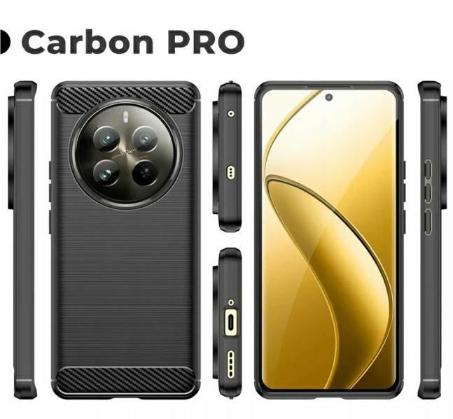 Pokrowiec Etui Carbon Pro czarne Realme 12 5G