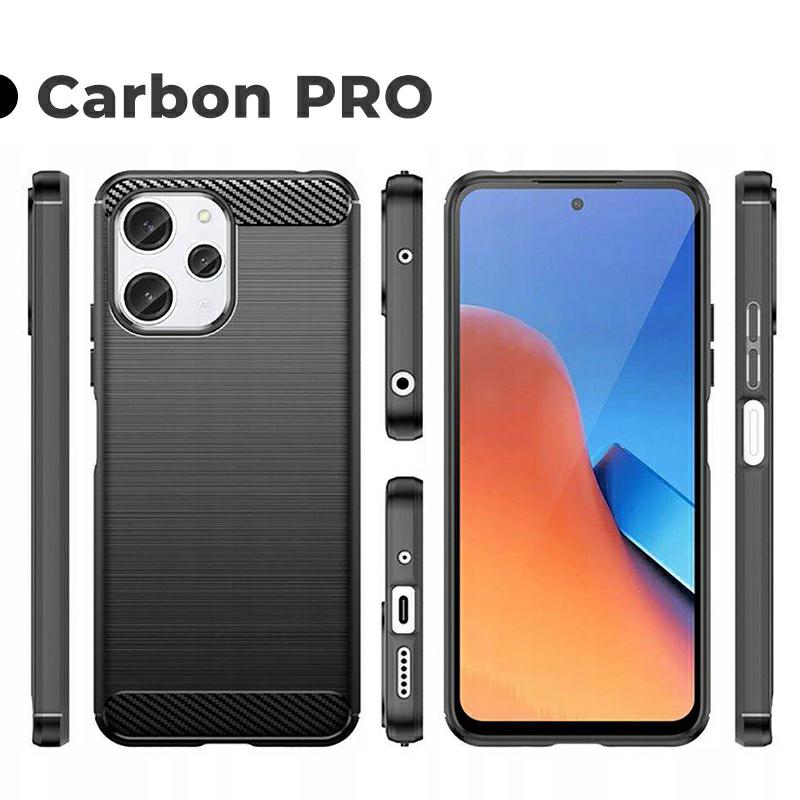 Pokrowiec Etui Carbon Pro czarne Xiaomi Redmi 12