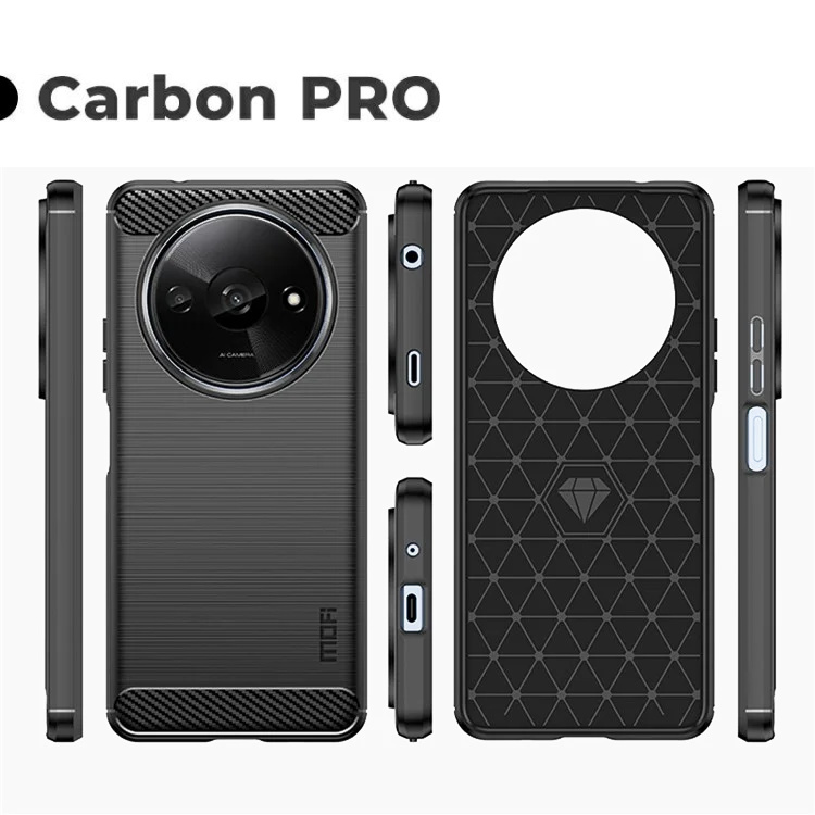 Pokrowiec Etui Carbon Pro czarne Xiaomi Redmi A3 Pokrowiec Etui Carbon Pro czarne Xiaomi Redmi A3