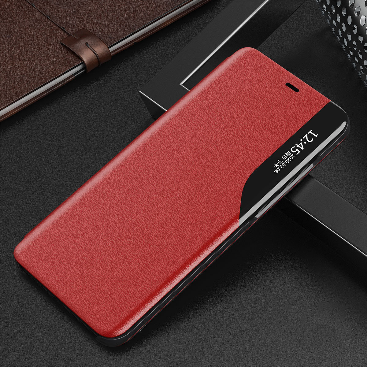 Pokrowiec etui Eco Leather View Case czerwone APPLE iPhone 13 Pro Max / 11