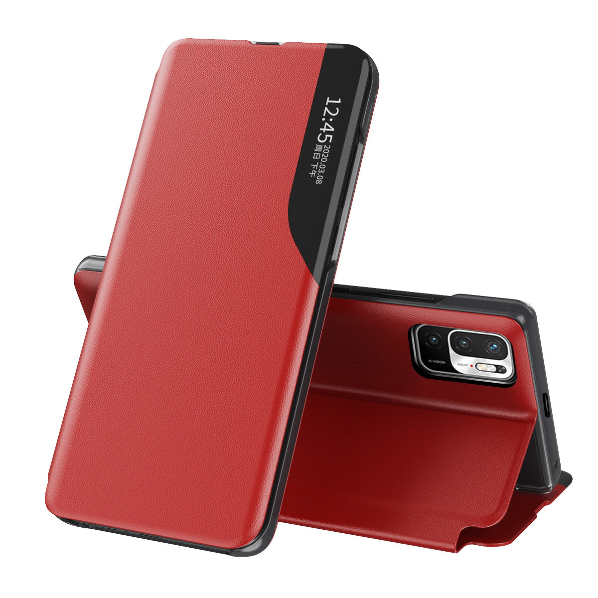 Pokrowiec etui Eco Leather View Case czerwone Xiaomi Redmi Note 10 5G