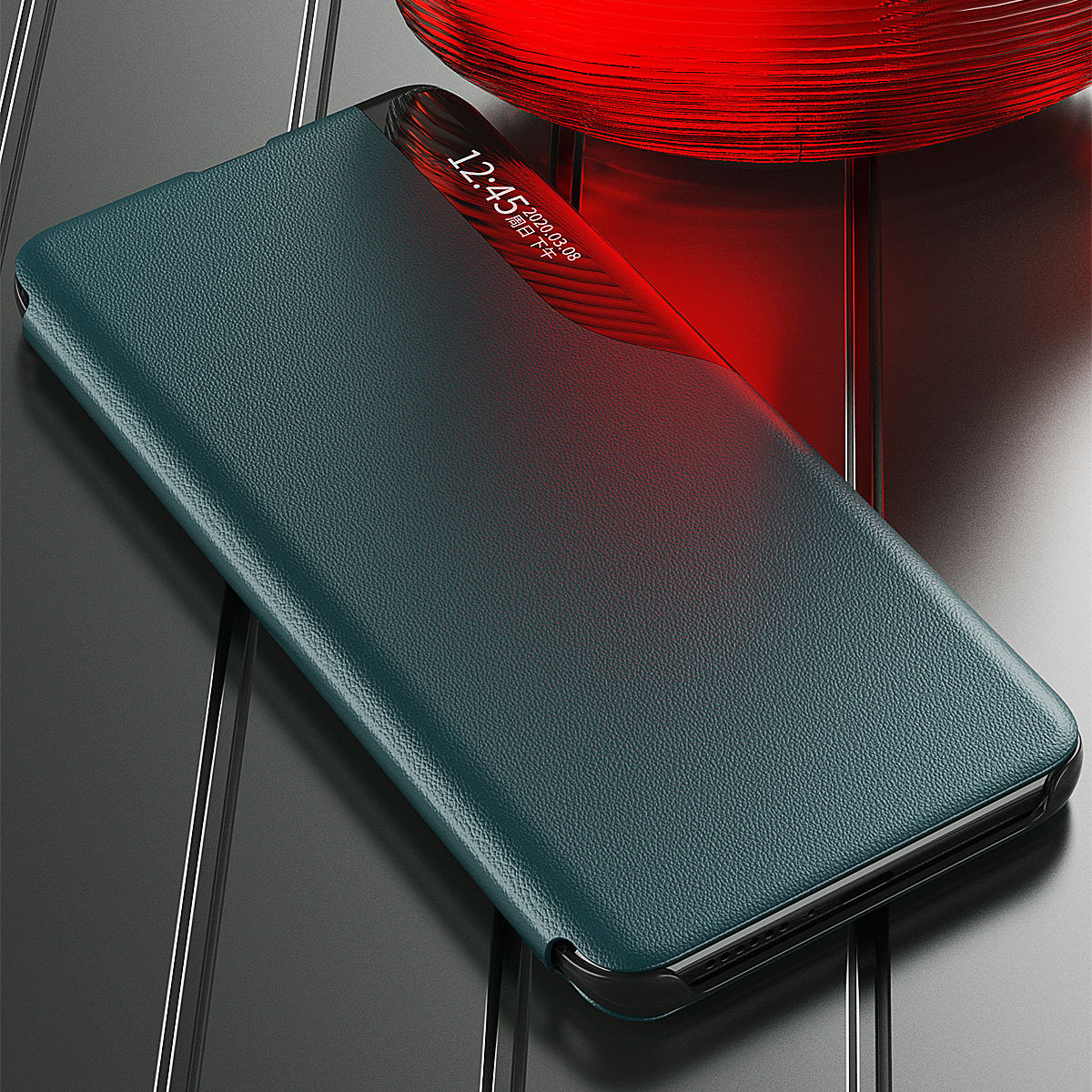 Pokrowiec etui Eco Leather View Case czerwone Xiaomi Redmi Note 10 5G / 8