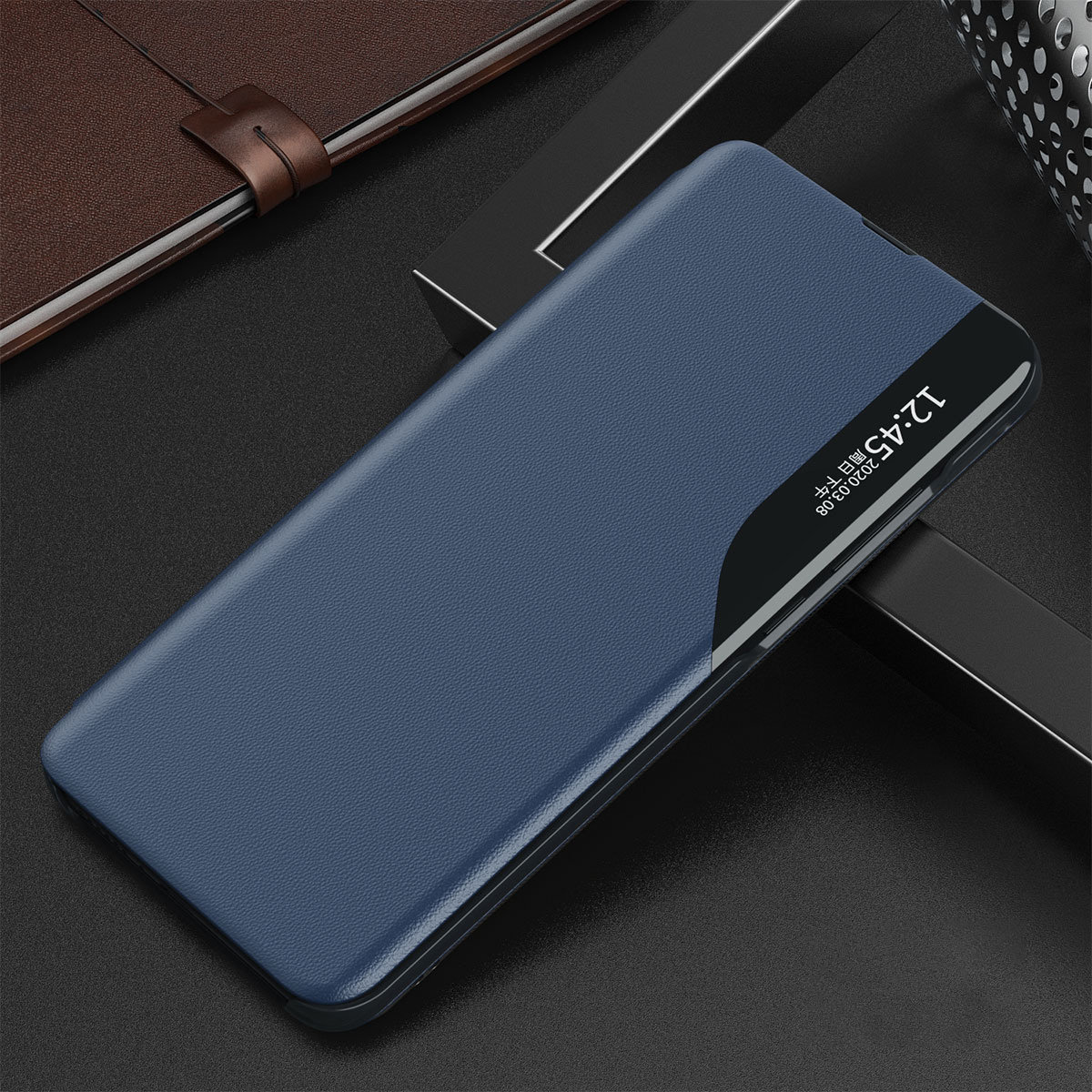 Pokrowiec etui Eco Leather View Case granatowe Xiaomi Redmi Note 10 5G / 11