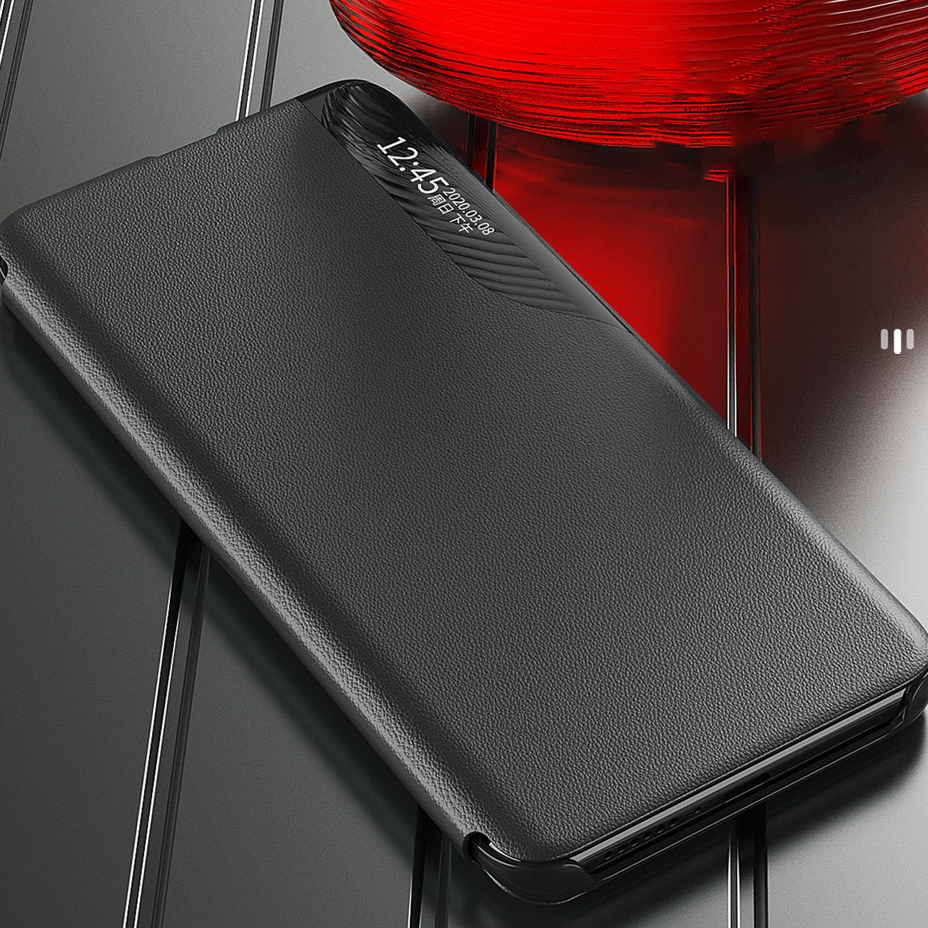 Pokrowiec etui Eco Leather View Case granatowe Xiaomi Redmi Note 12 Pro / 9