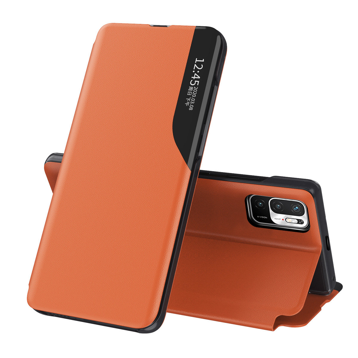 Pokrowiec etui Eco Leather View Case pomaraczowe Xiaomi Redmi Note 10 5G