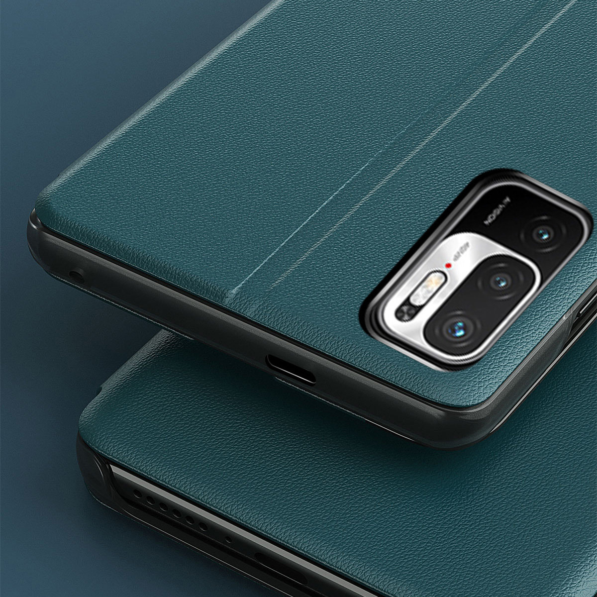Pokrowiec etui Eco Leather View Case pomaraczowe Xiaomi Redmi Note 10 5G / 7