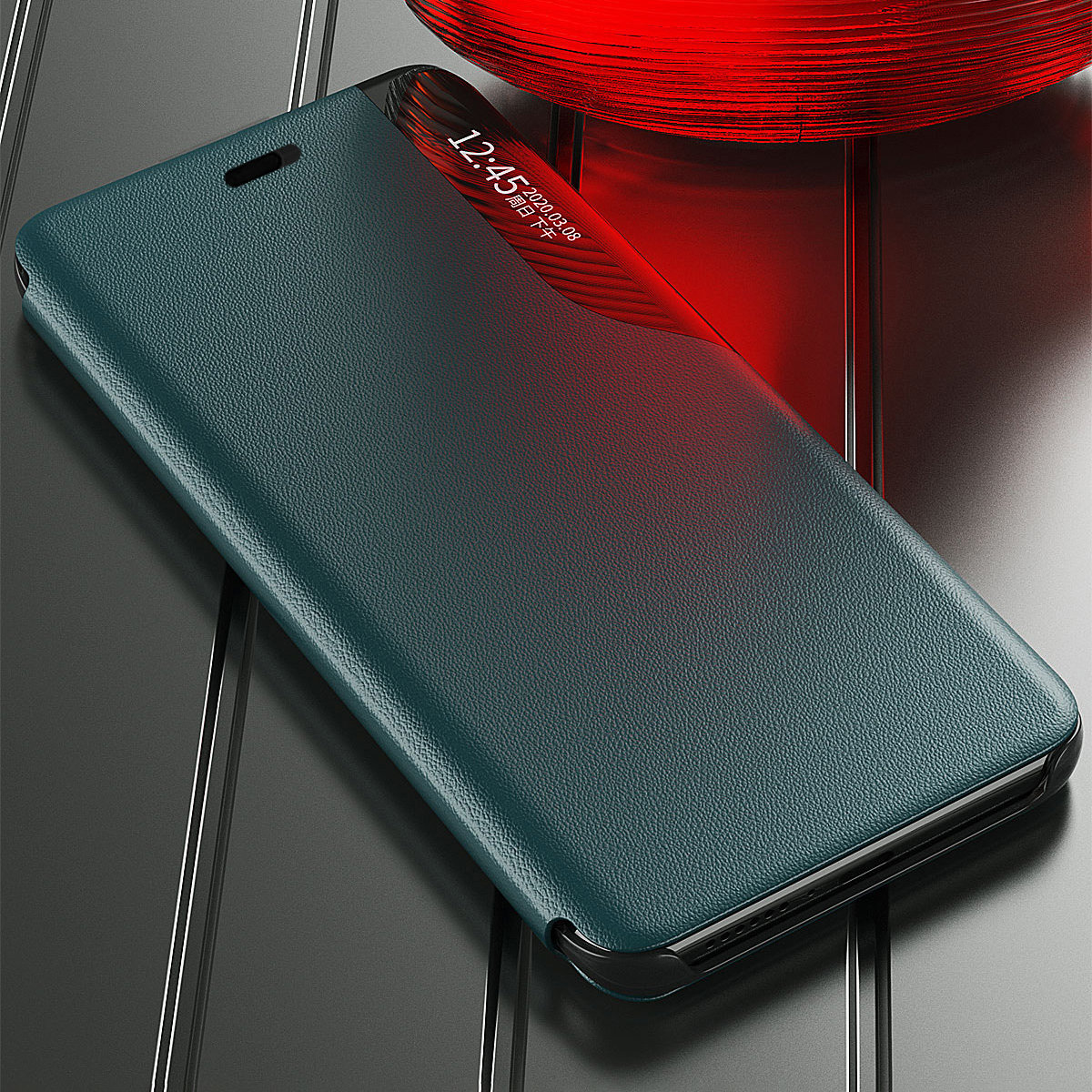 Pokrowiec etui Eco Leather View Case zielone APPLE iPhone 13 Pro Max / 8