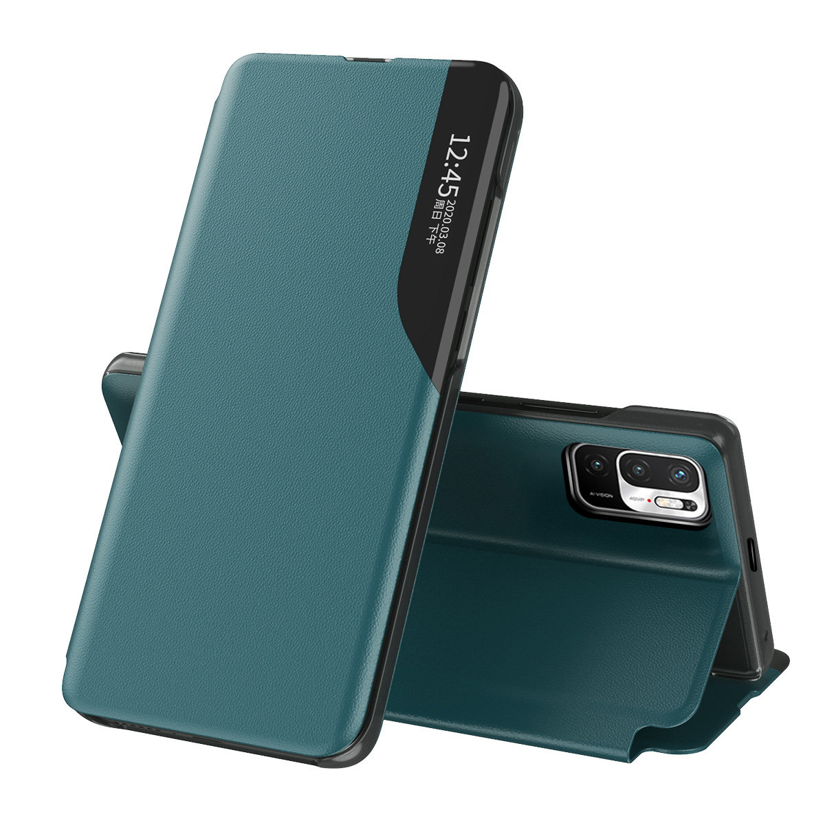 Pokrowiec etui Eco Leather View Case zielone Xiaomi Redmi Note 10 5G