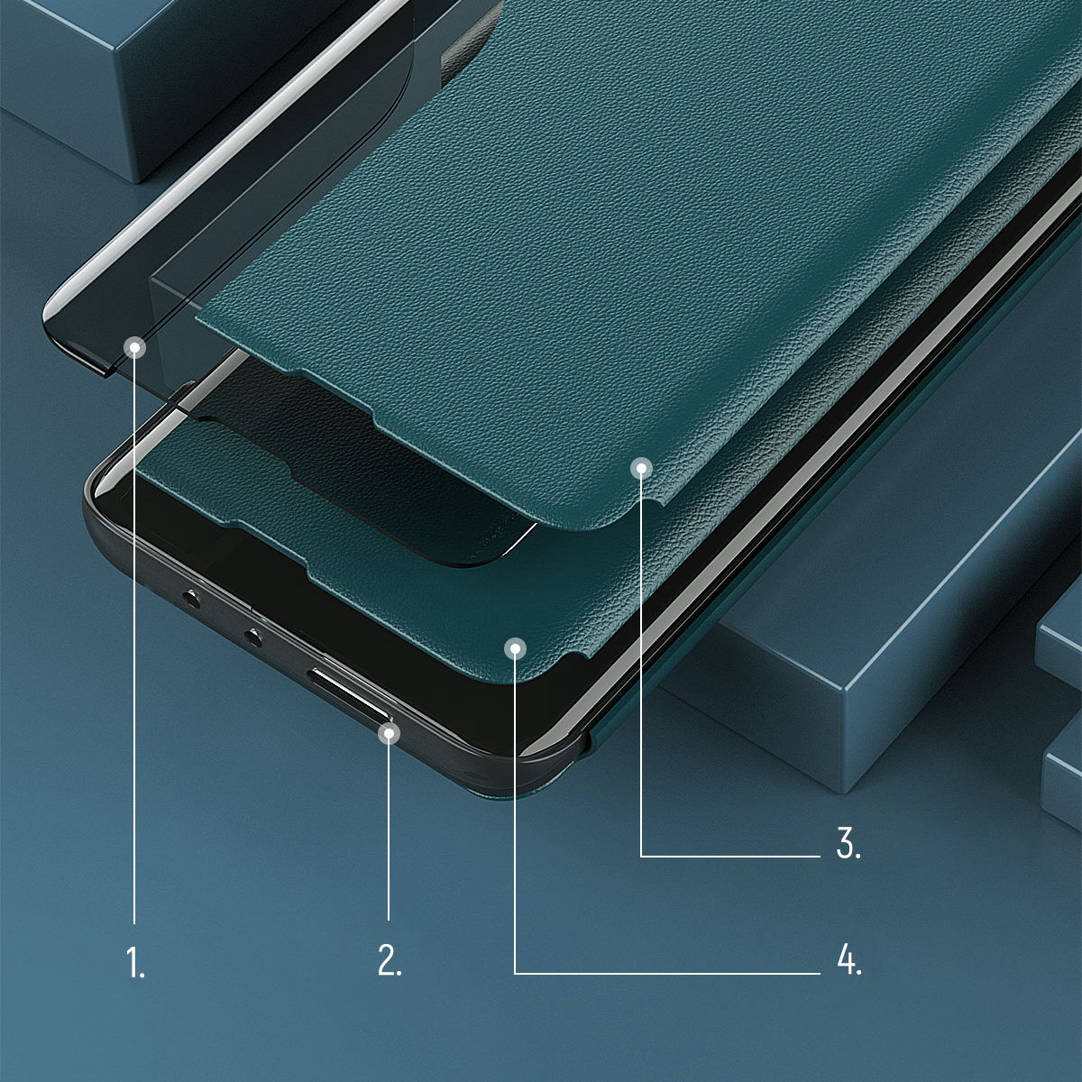 Pokrowiec etui Eco Leather View Case zielone Xiaomi Redmi Note 10 5G / 10