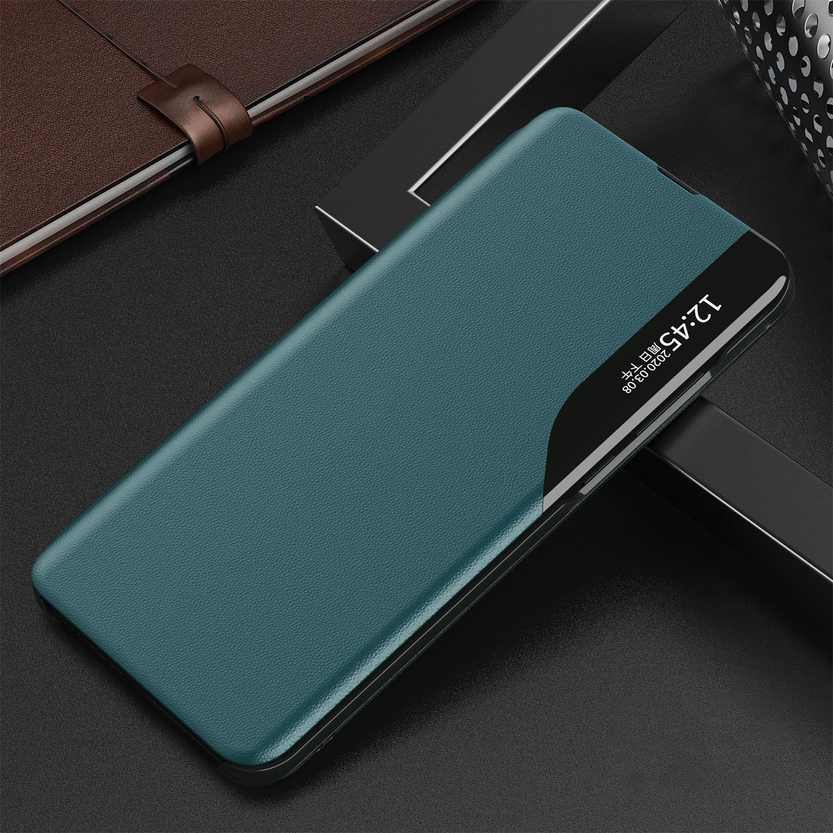 Pokrowiec etui Eco Leather View Case zielone Xiaomi Redmi Note 10 5G / 11