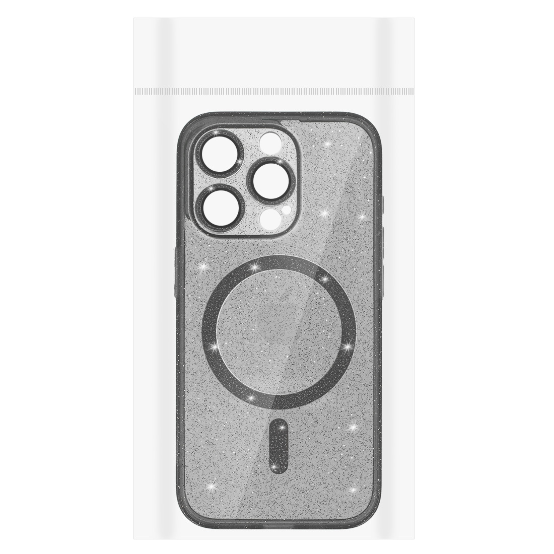 Pokrowiec etui Glitter Magsafe Case czarne APPLE iPhone 12 Pro Max / 8