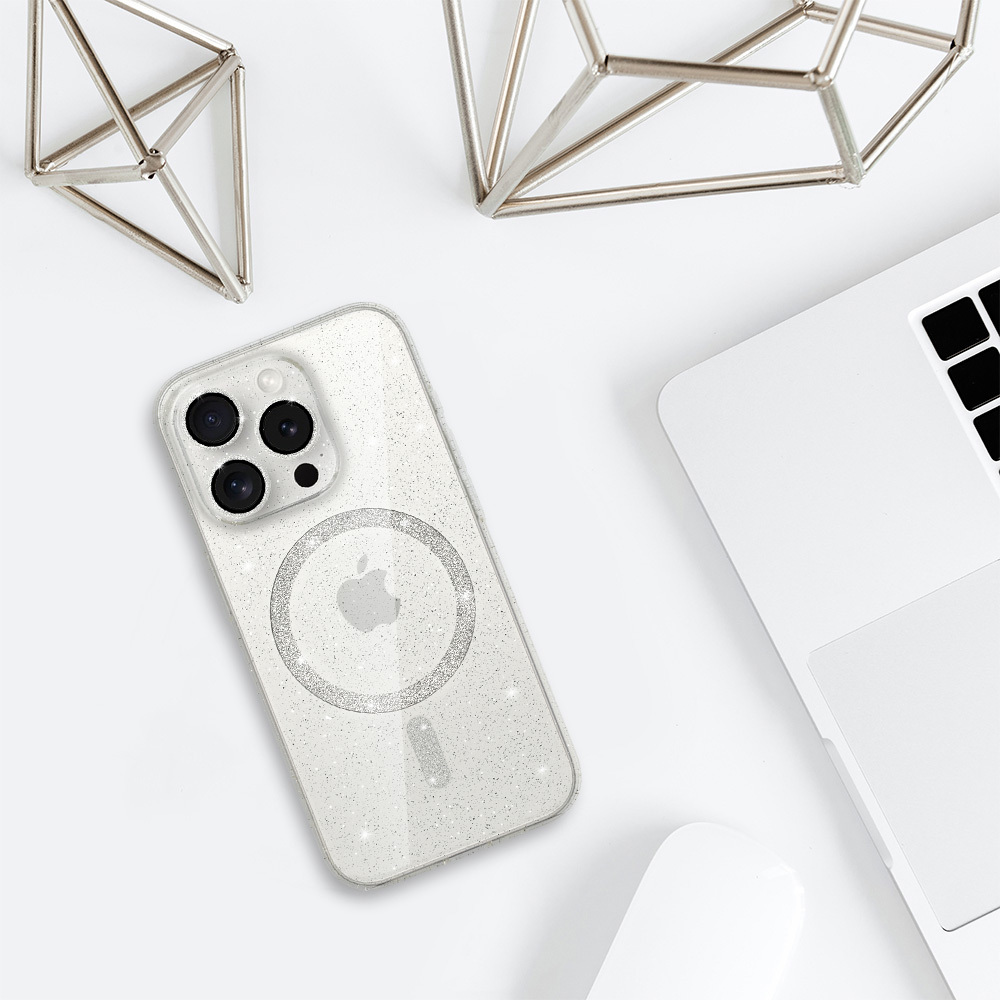 Pokrowiec etui Glitter Magsafe Case prze�roczyste APPLE iPhone 16e / 5