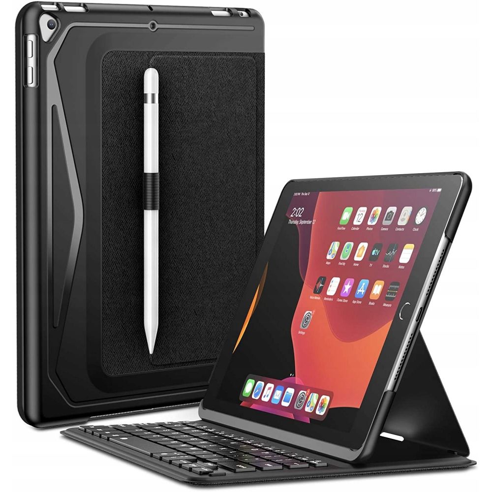 Pokrowiec etui Infiland Keyboard Stand czarne APPLE iPad 7 10.2