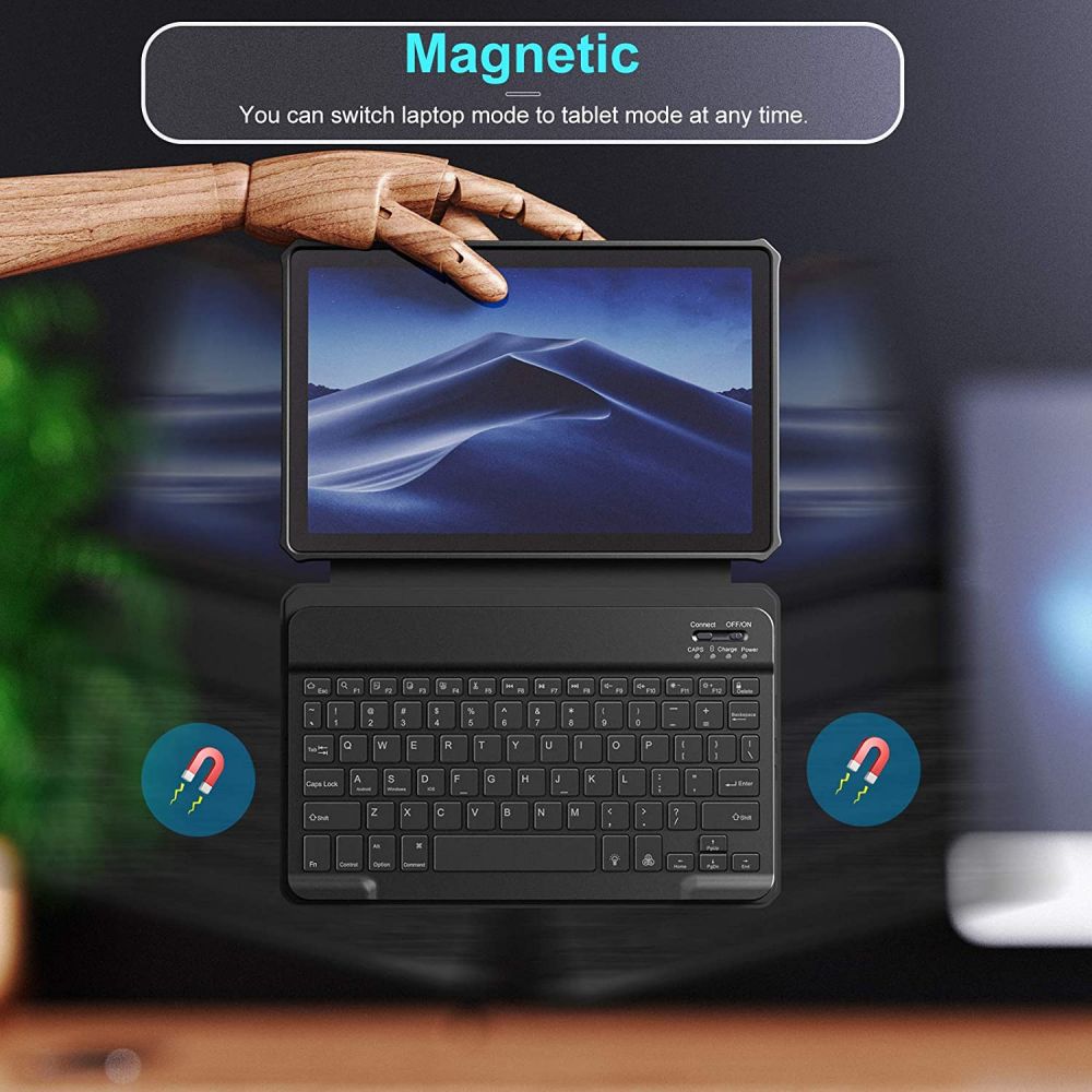 Pokrowiec etui Infiland Keyboard Stand czarne SAMSUNG Galaxy Tab A7 10.4 / 4