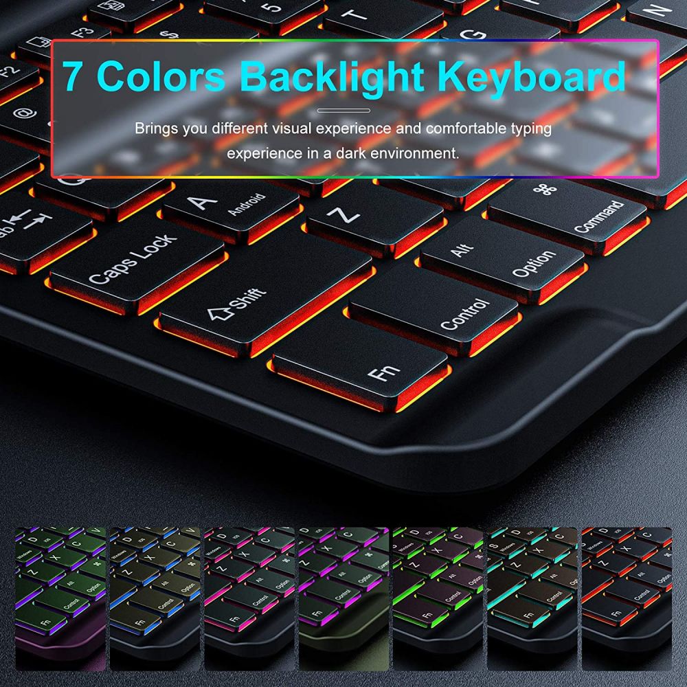 Pokrowiec etui Infiland Keyboard Stand czarne SAMSUNG Galaxy Tab A7 10.4 / 6