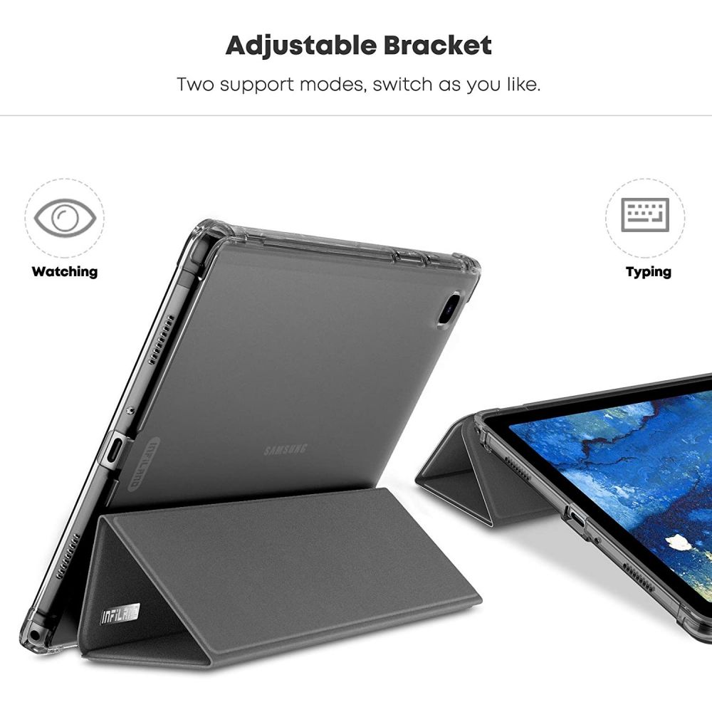 Pokrowiec etui Infiland Smart Stand czarne SAMSUNG Galaxy Tab A7 10.4 / 2