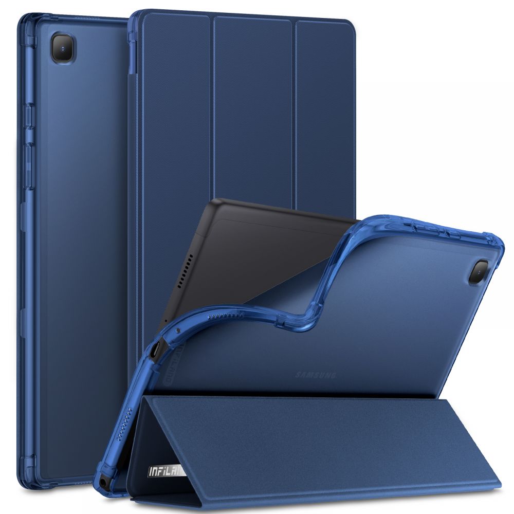 Pokrowiec etui Infiland Smart Stand niebieskie SAMSUNG Galaxy Tab A7 10.4