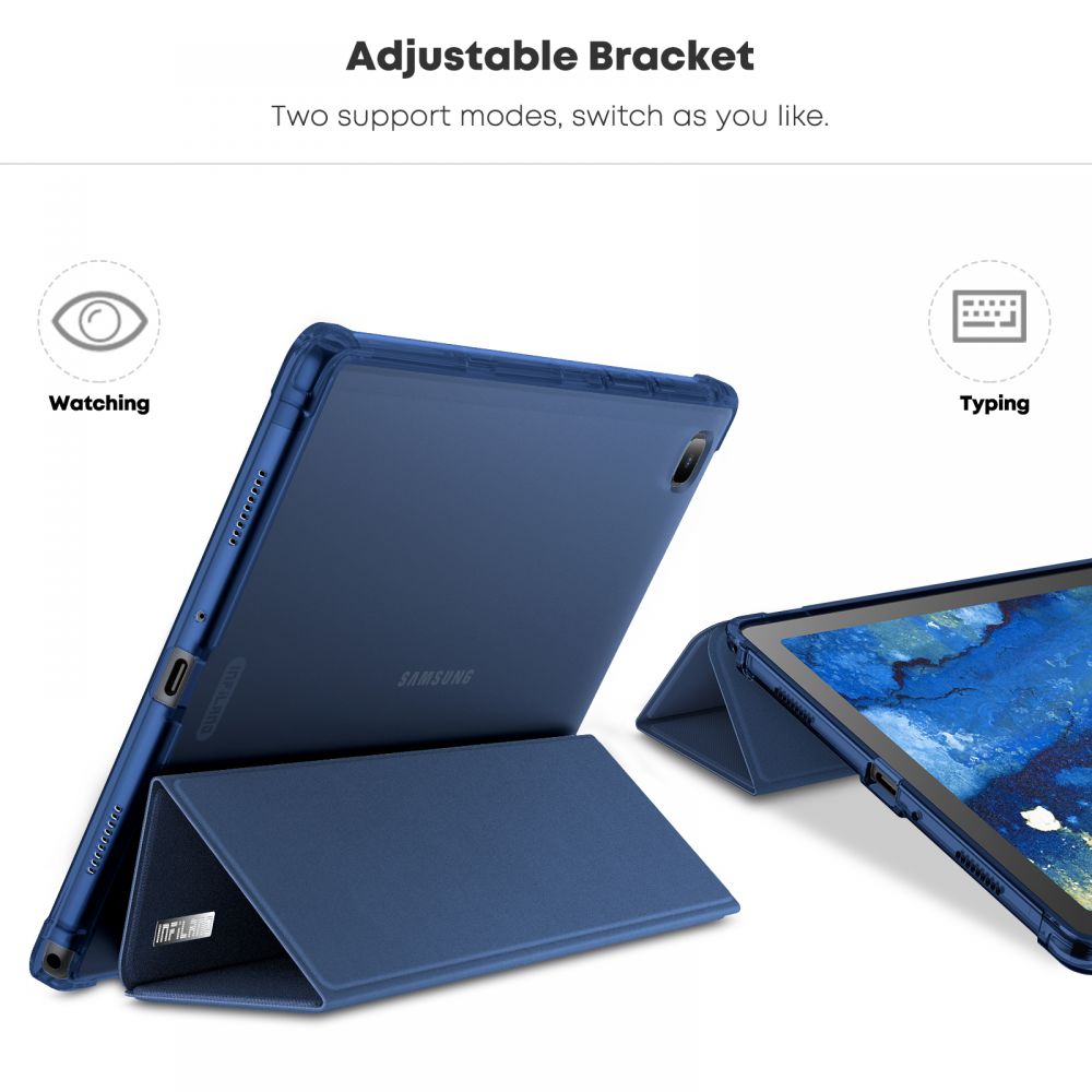 Pokrowiec etui Infiland Smart Stand niebieskie SAMSUNG Galaxy Tab A7 10.4 / 3