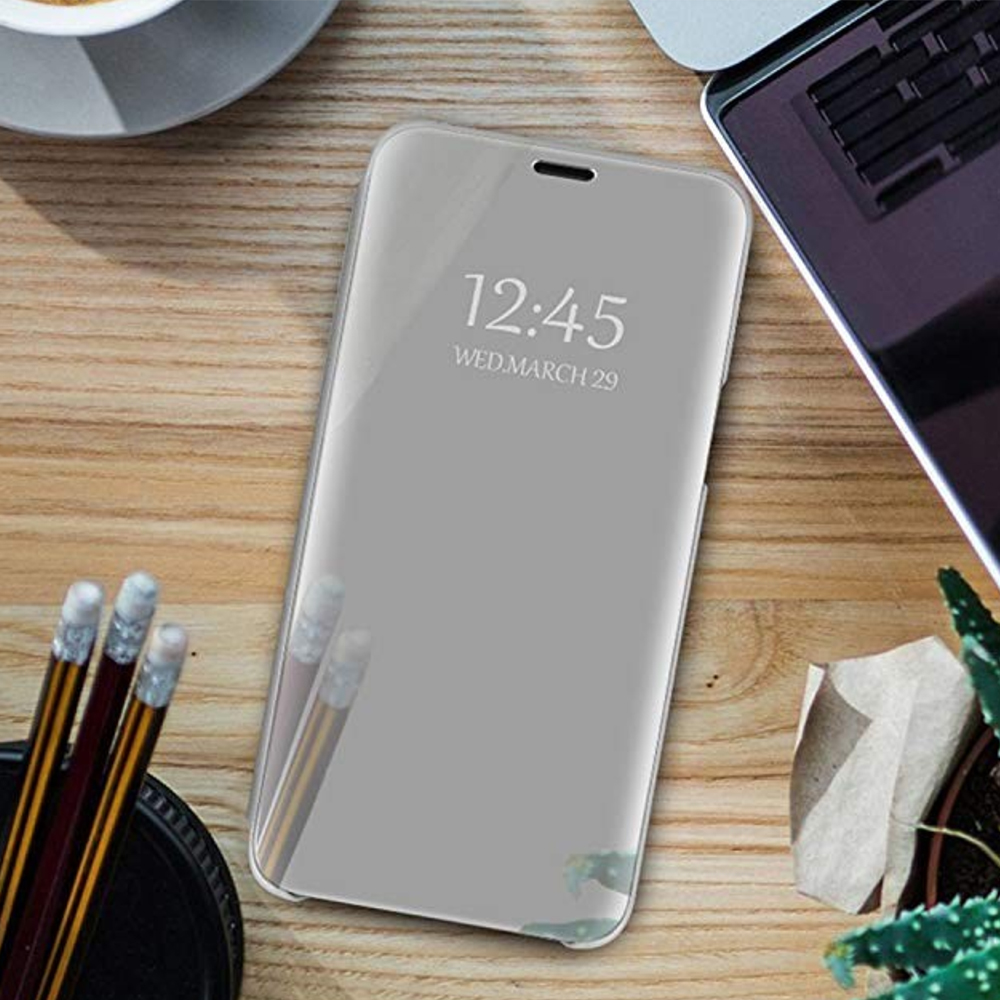 Pokrowiec etui Inteligentne Clear View srebrne Xiaomi Mi 10 Lite / 6