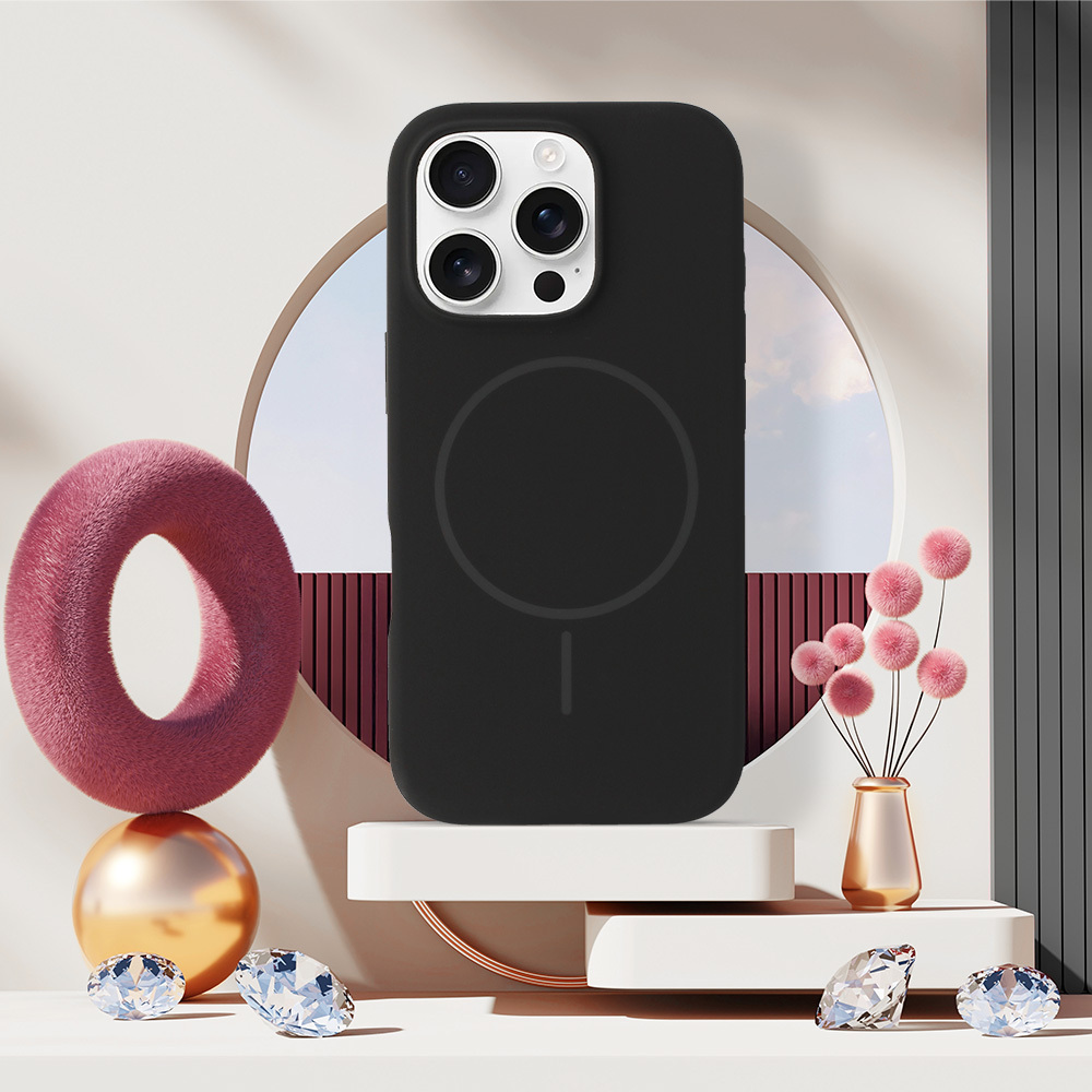 Pokrowiec etui na ty� Etui MagSafe Slim Silicone czarne APPLE iPhone 17 Pro Max / 8