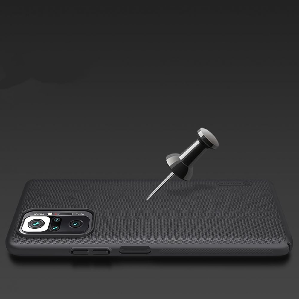 Pokrowiec etui Nillkin Frosted Shield czarne Xiaomi Redmi Note 10 / 4