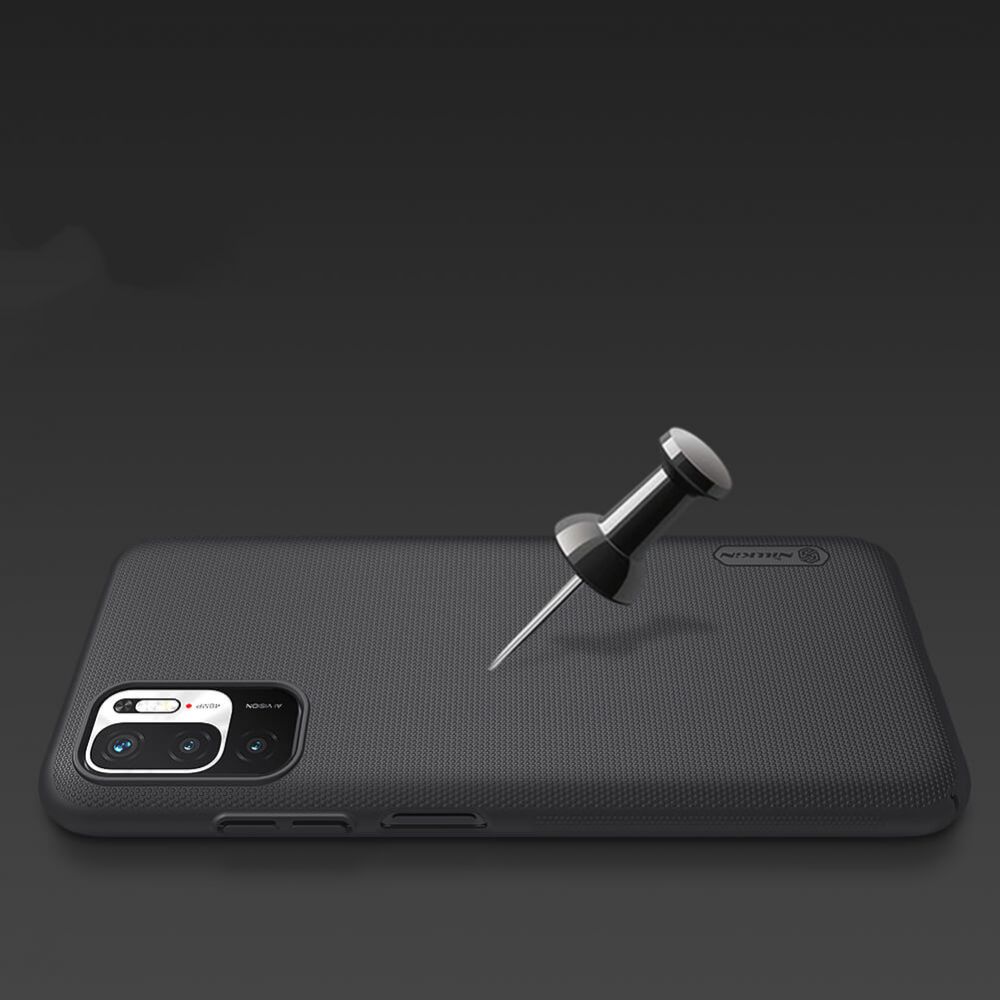 Pokrowiec etui Nillkin Frosted Shield czarne Xiaomi Redmi Note 10 5G / 5