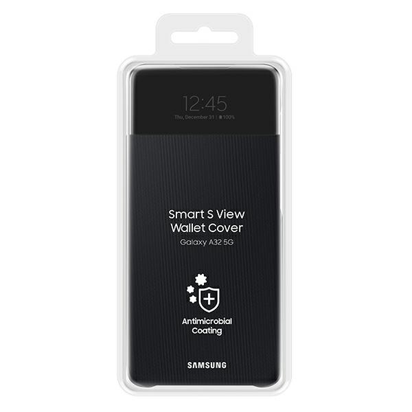 Pokrowiec oryginalne etui S View Wallet Cover czarne SAMSUNG Galaxy A32 5G / 5