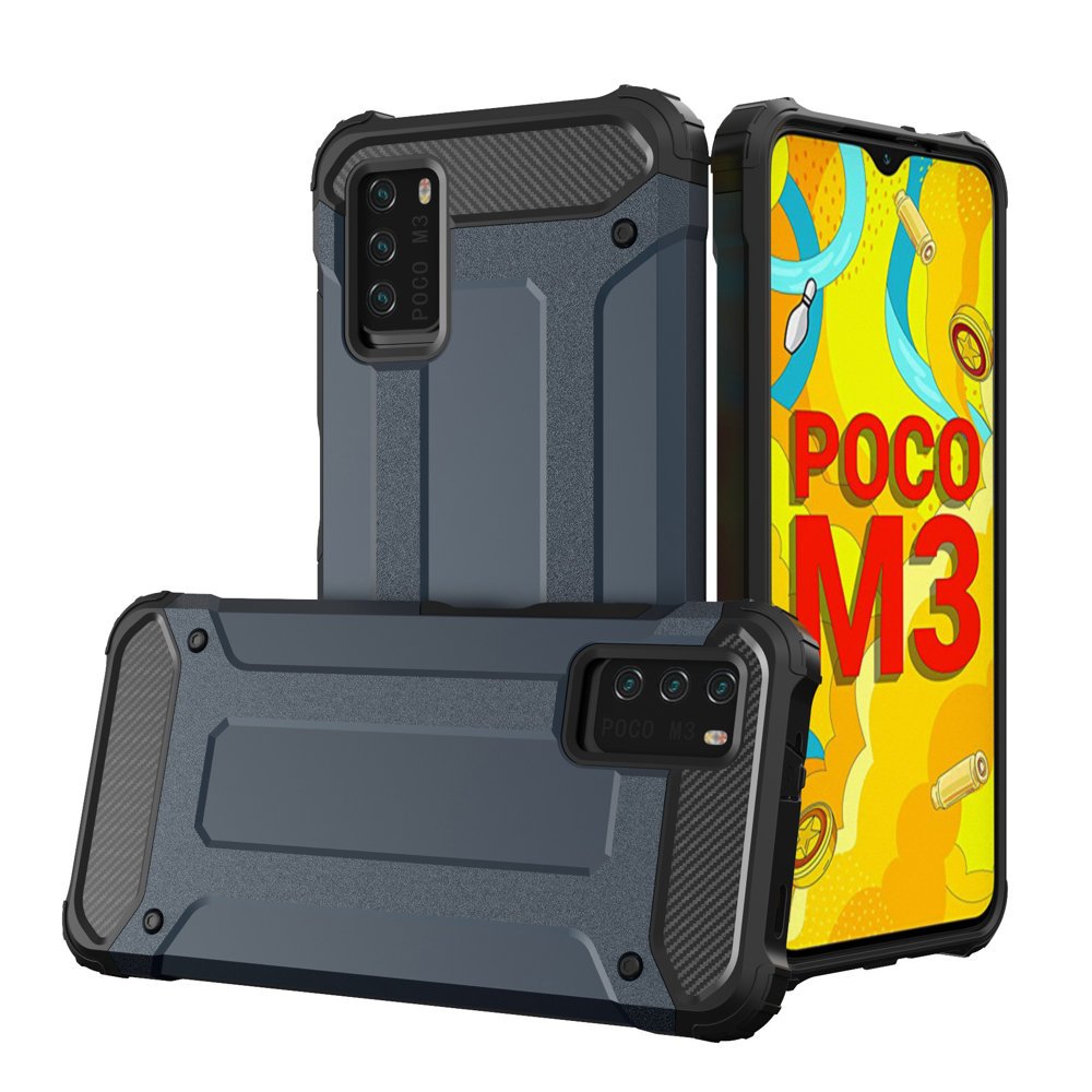 Pokrowiec etui pancerne Armor case granatowe Xiaomi Redmi 9T