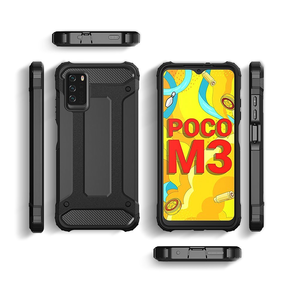 Pokrowiec etui pancerne Armor case granatowe Xiaomi Redmi 9T / 8