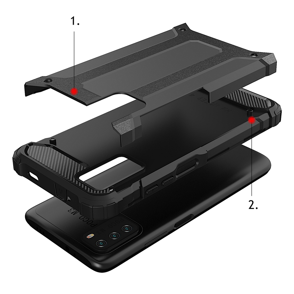 Pokrowiec etui pancerne Armor case granatowe Xiaomi Redmi Note 10 5G / 6