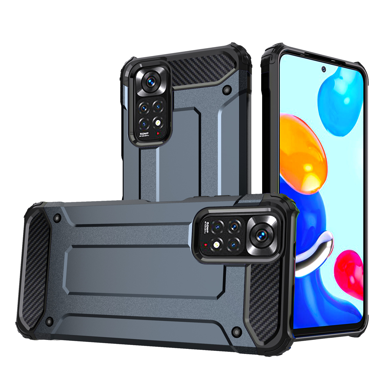 Pokrowiec etui pancerne Armor Case granatowe Xiaomi Redmi Note 11