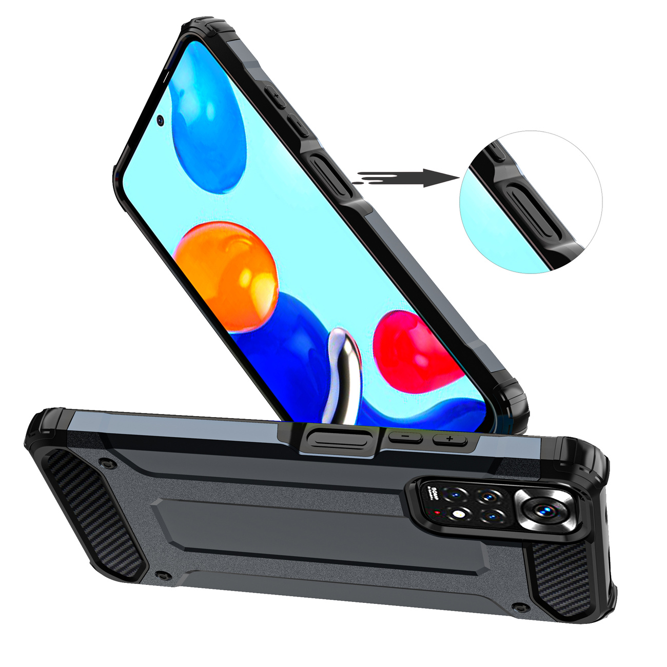 Pokrowiec etui pancerne Armor Case granatowe Xiaomi Redmi Note 11 / 9