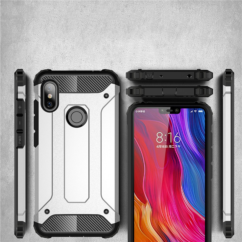 Pokrowiec etui pancerne Armor case granatowe Xiaomi Redmi Note 6 Pro / 3