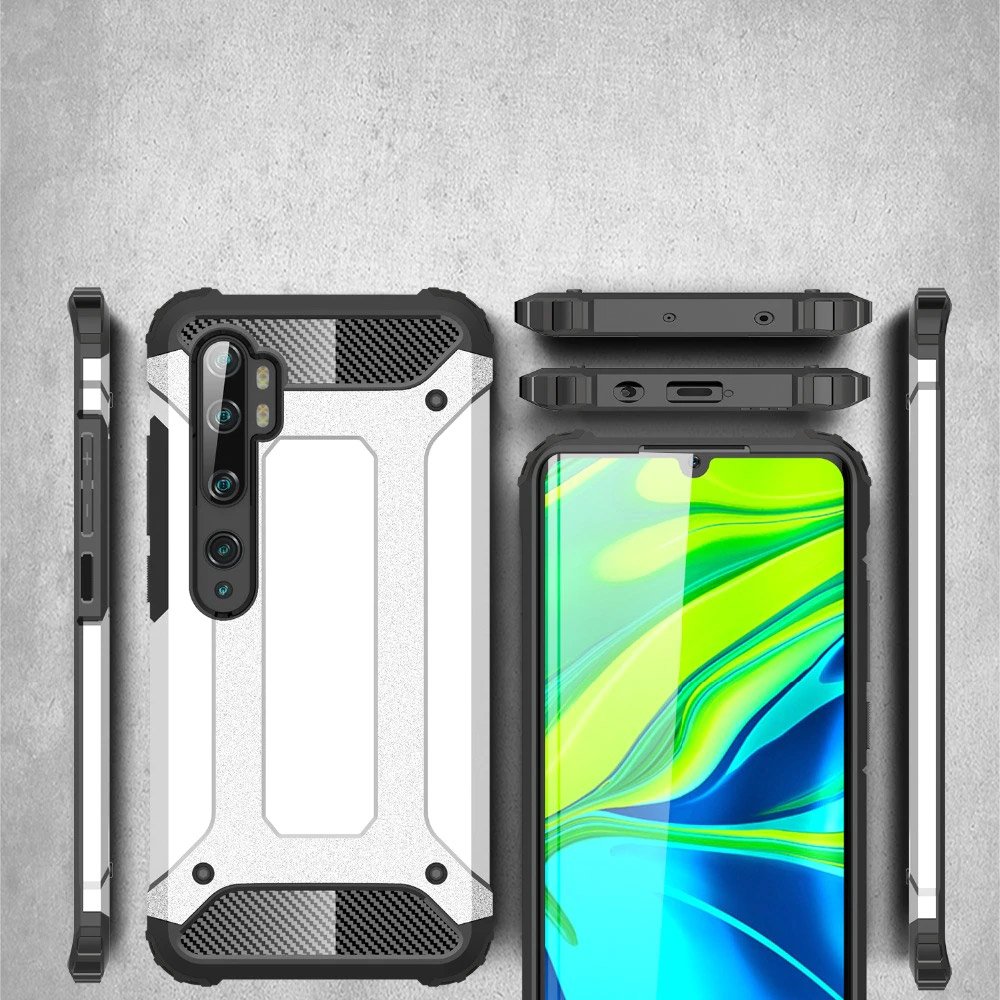 Pokrowiec etui pancerne Armor case srebrne Xiaomi Mi Note 10 / 2