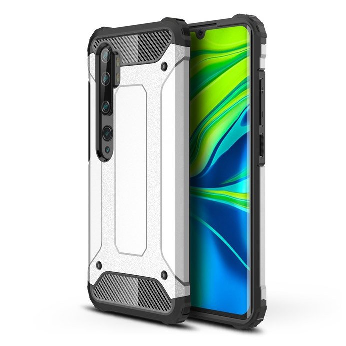 Pokrowiec etui pancerne Armor case srebrne Xiaomi Mi Note 10 Pro