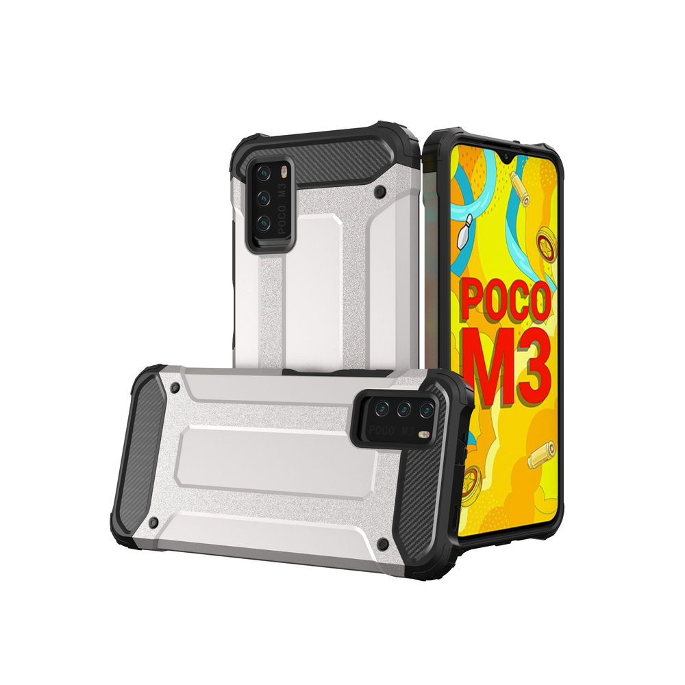 Pokrowiec etui pancerne Armor case srebrne Xiaomi Redmi Note 10 5G