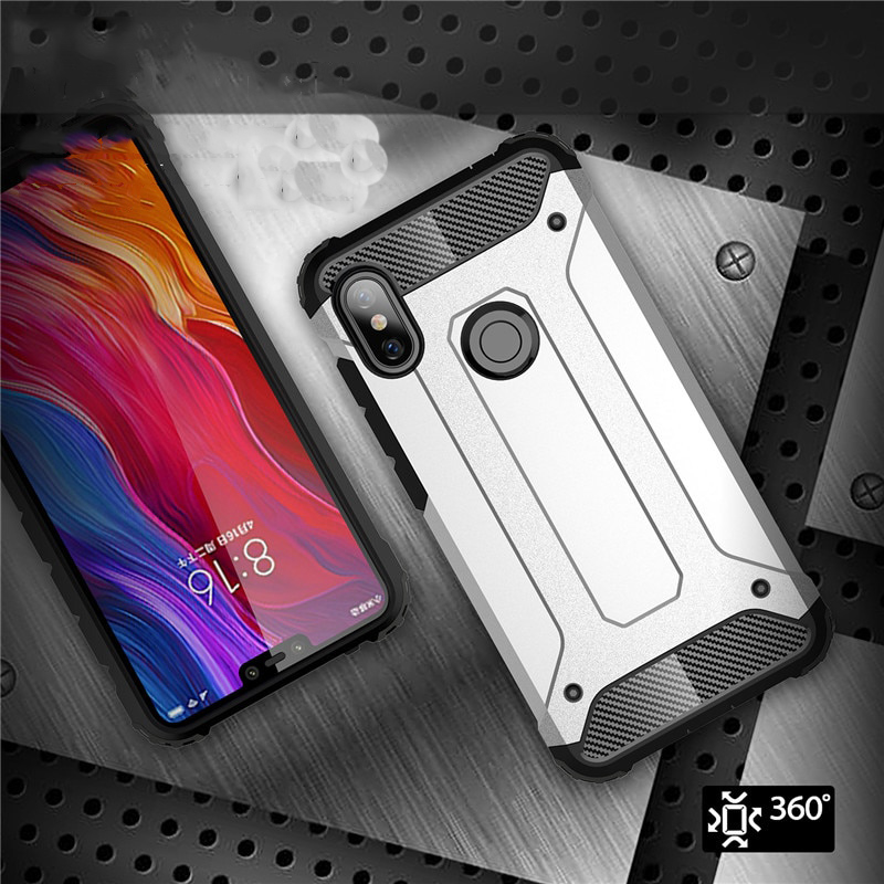 Pokrowiec etui pancerne Armor case srebrne Xiaomi Redmi Note 6 Pro / 2