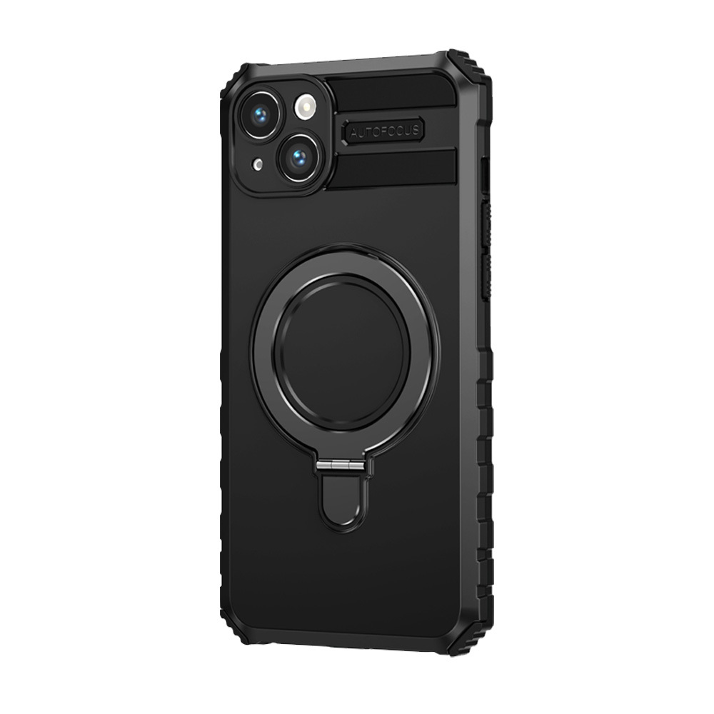 Pokrowiec etui pancerne Armor Magsafe Metal Ring Case czarne APPLE iPhone 14