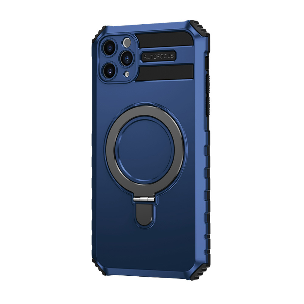 Pokrowiec etui pancerne Armor Magsafe Metal Ring Case niebieskie APPLE iPhone 11 Pro