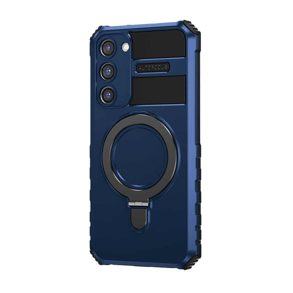 Pokrowiec etui pancerne Armor Magsafe Metal Ring Case niebieskie SAMSUNG Galaxy S23