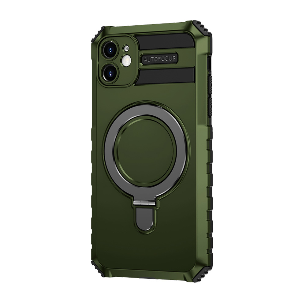 Pokrowiec etui pancerne Armor Magsafe Metal Ring Case zielone APPLE iPhone 11